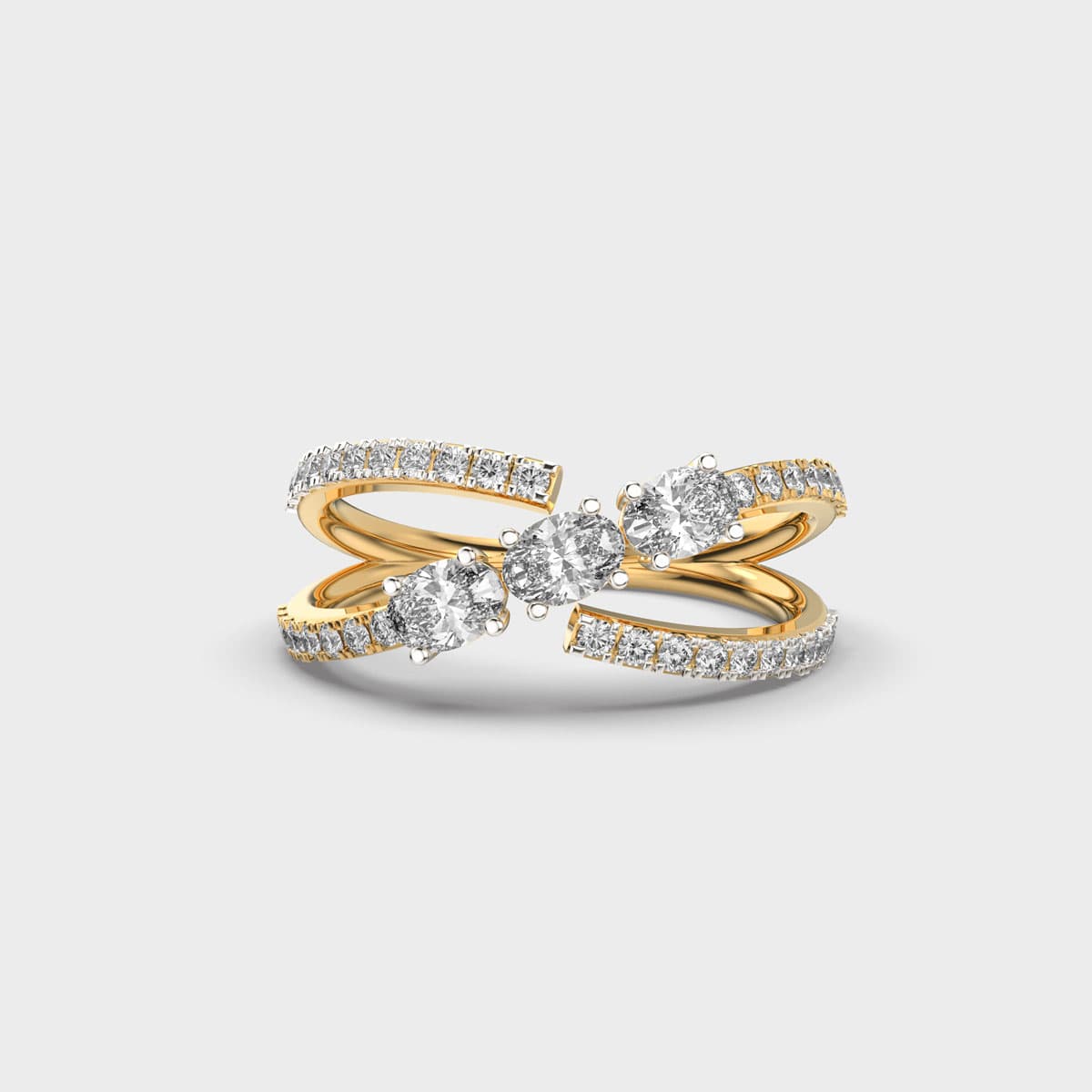 Oblique Aurora Diamond Ring