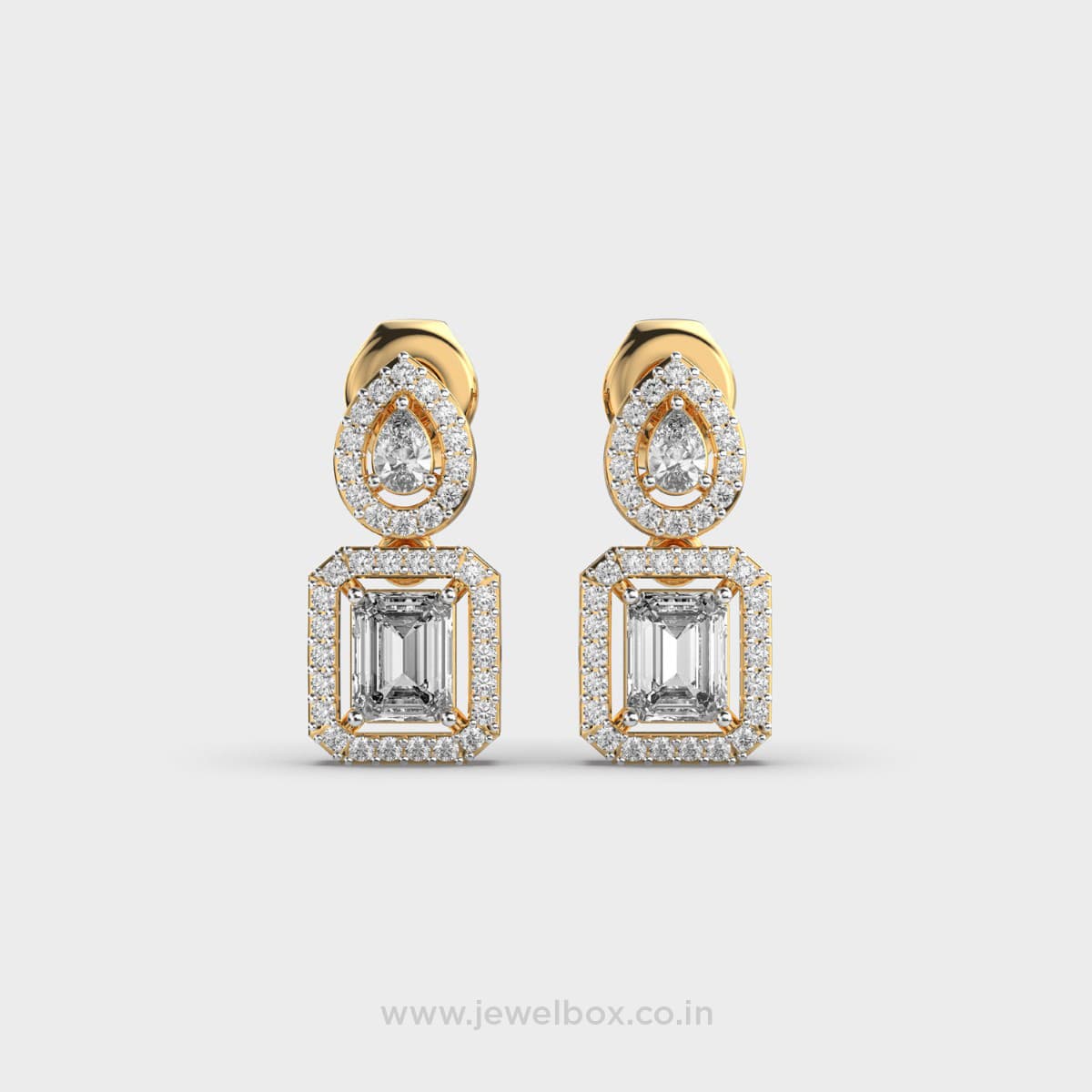 Shimmering Emerald Star Diamond Danglers