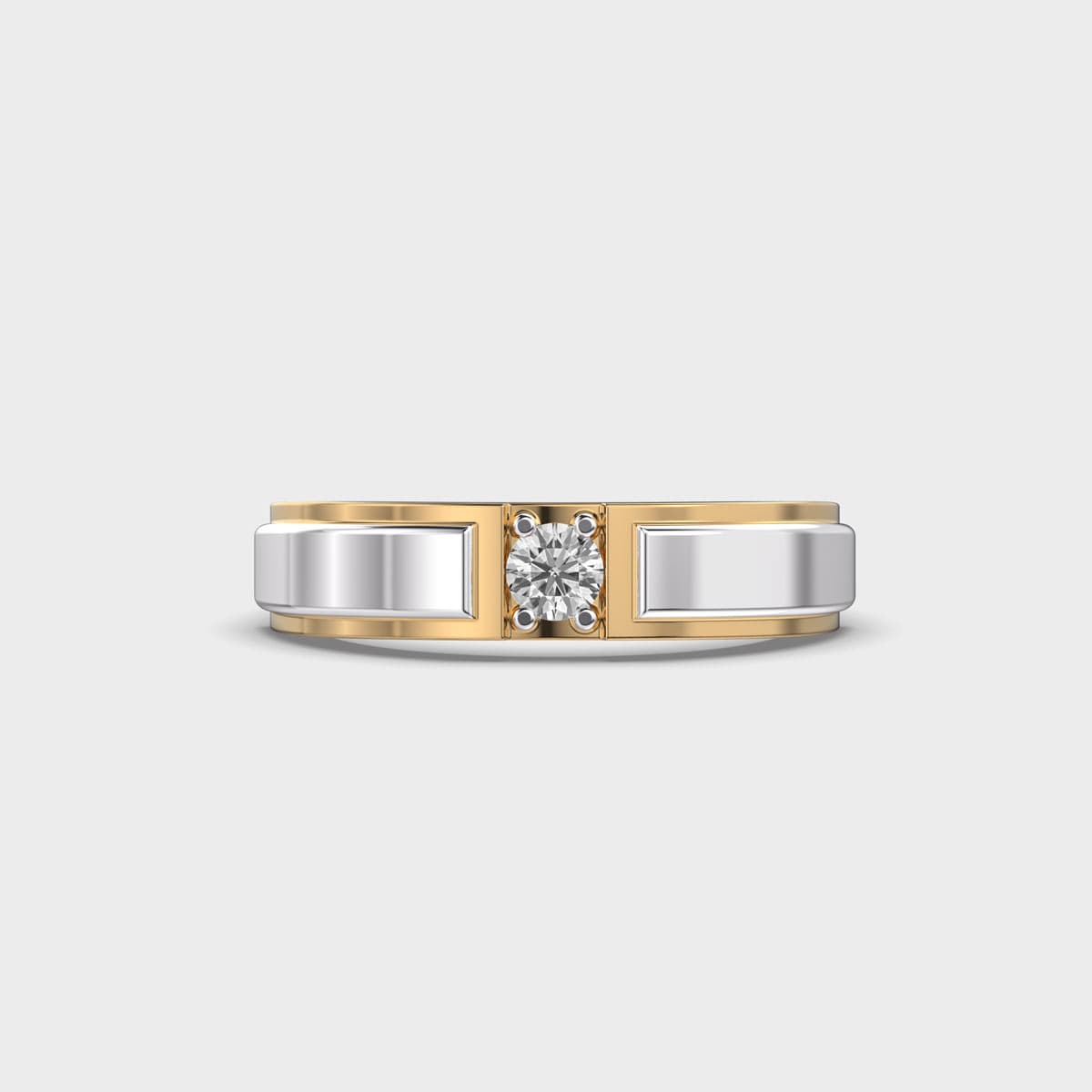 Double Tone Chunky Diamond Band