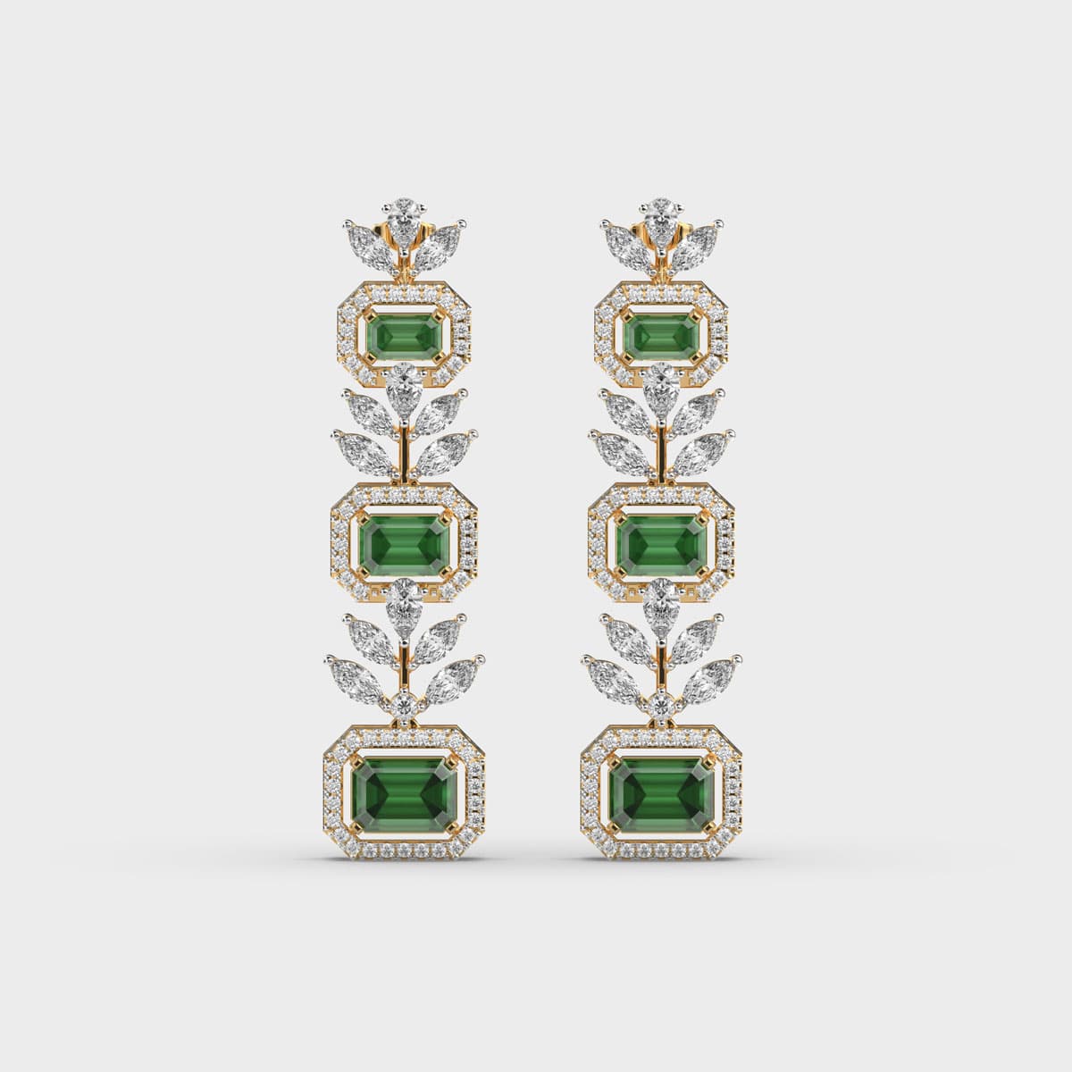 Imperial Jade Green Diamond Dangler