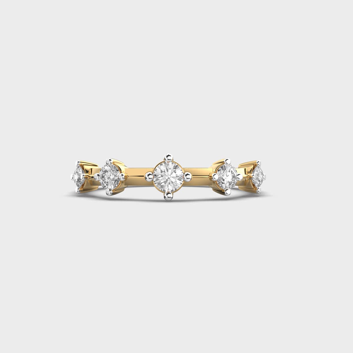 Gleaming Princess Tiara Diamond Ring