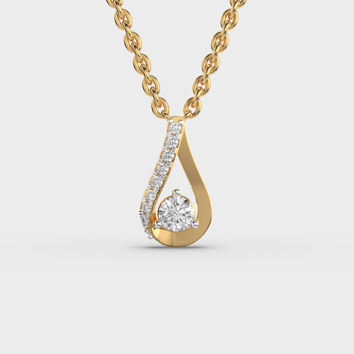 Caught In A Drop Diamond Pendant (With Chain)
