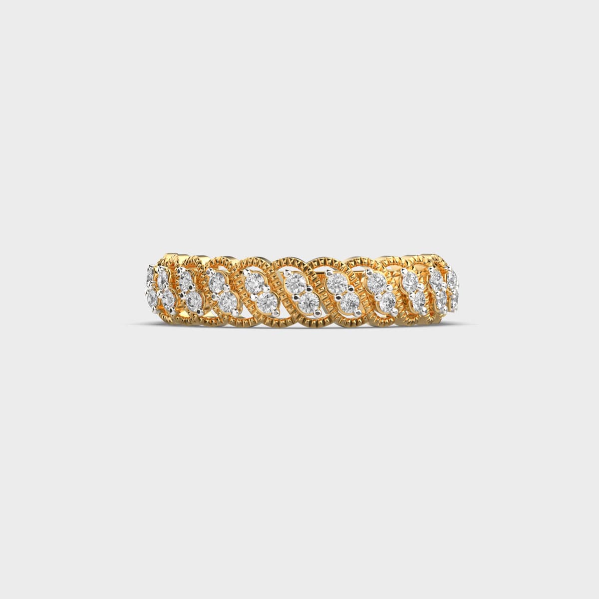 Chic Round Diamond Stack Ring