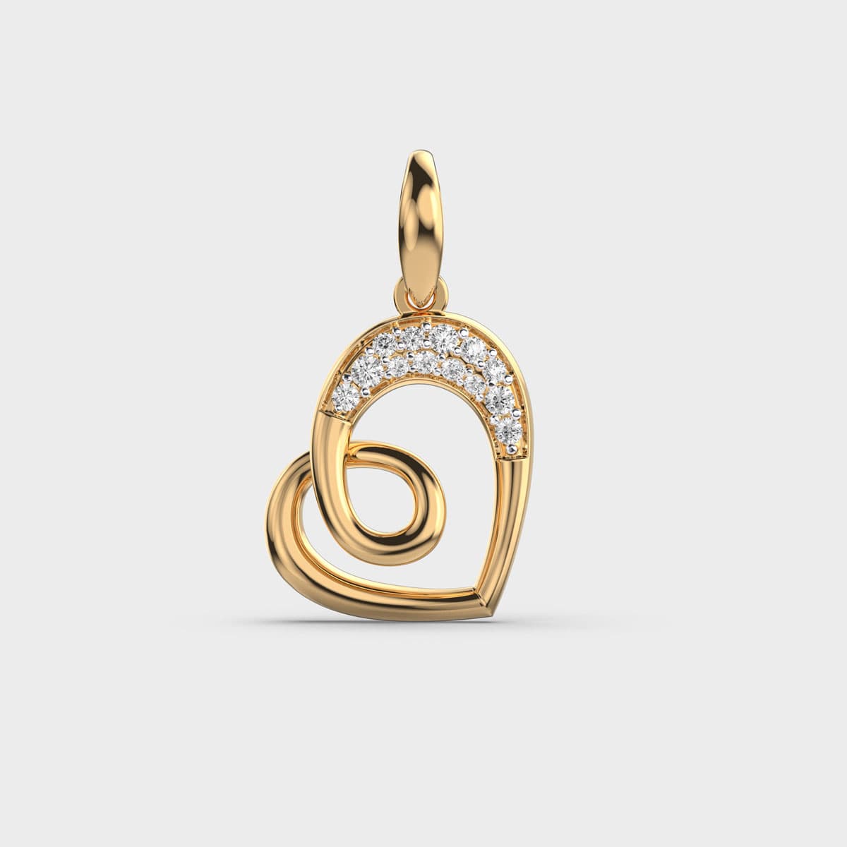 Twisted Heart Diamond Pendant (Without Chain) 