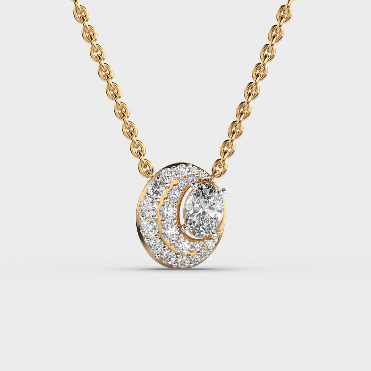 Kiss Of Moon Diamond Pendant ( With Chain )