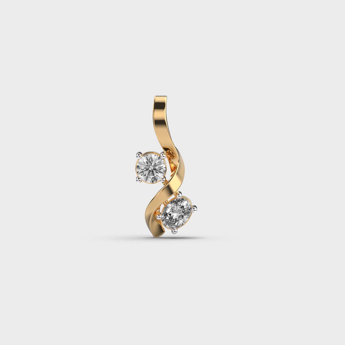 Minimal Two Diamond Pendant (Without Chain)