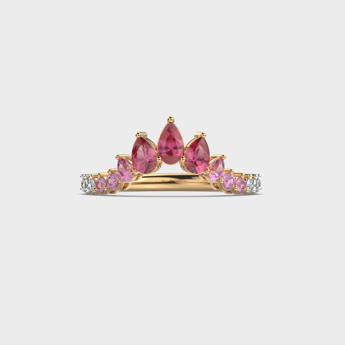 Delicate Tiara Pear Diamond Ring