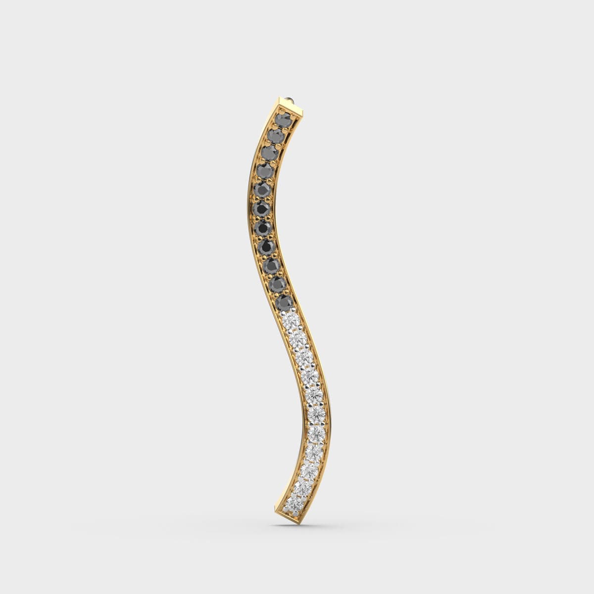 Sleek Black Diamond Pendant (Without Chain)
