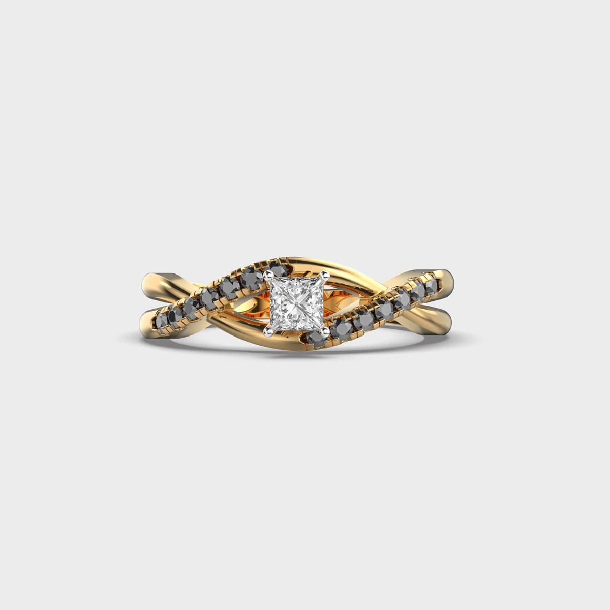 Dark Constellation Black Diamond Ring