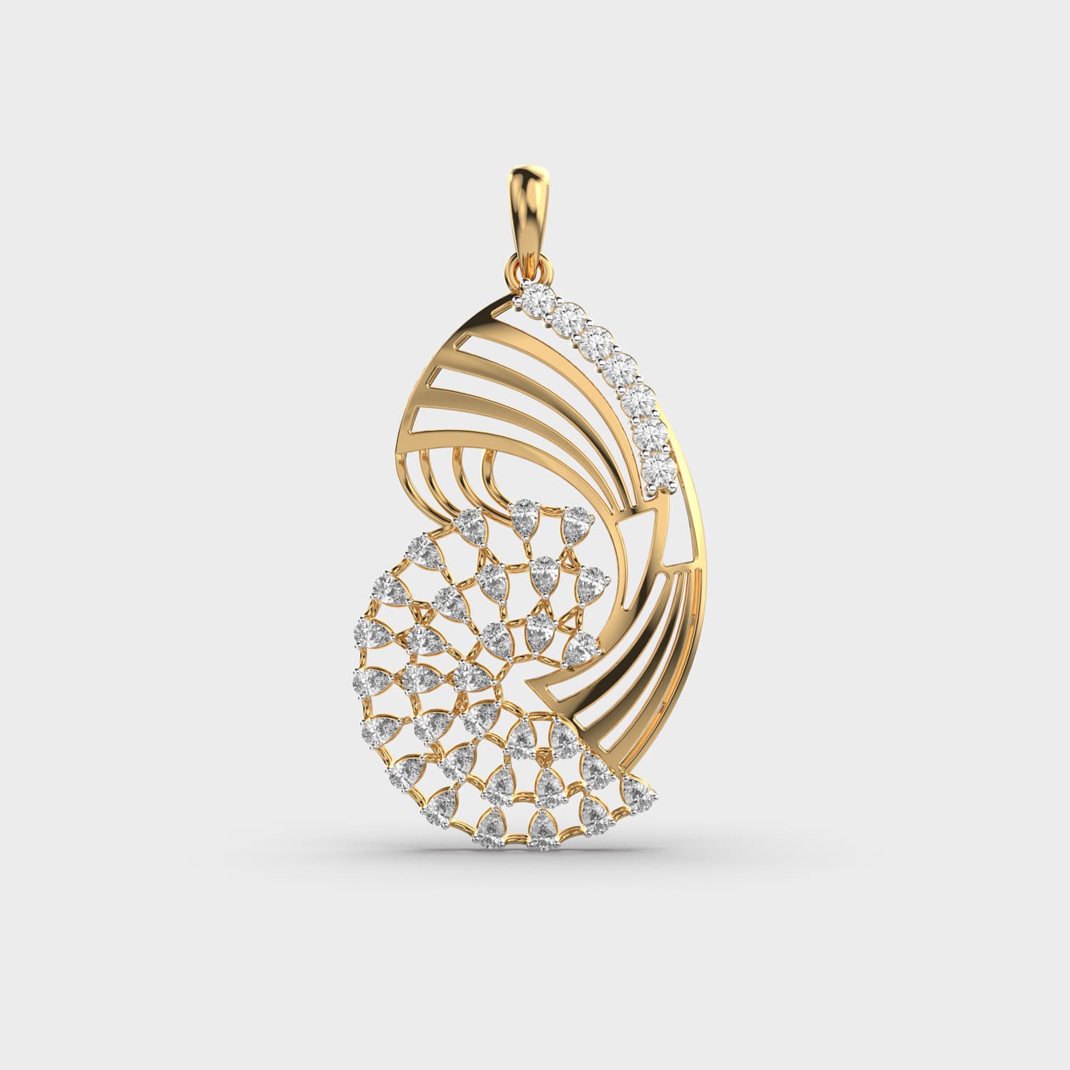 Nautilus Conch Diamond Pendant (Without Chain)