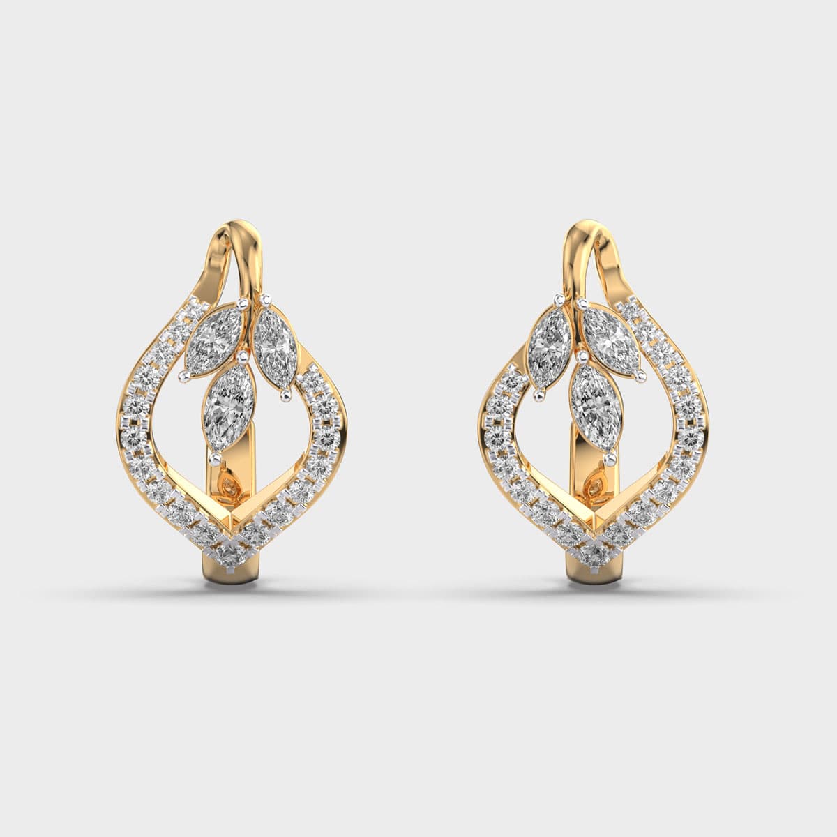 Tulip Bud Of Spring Diamond Earrings