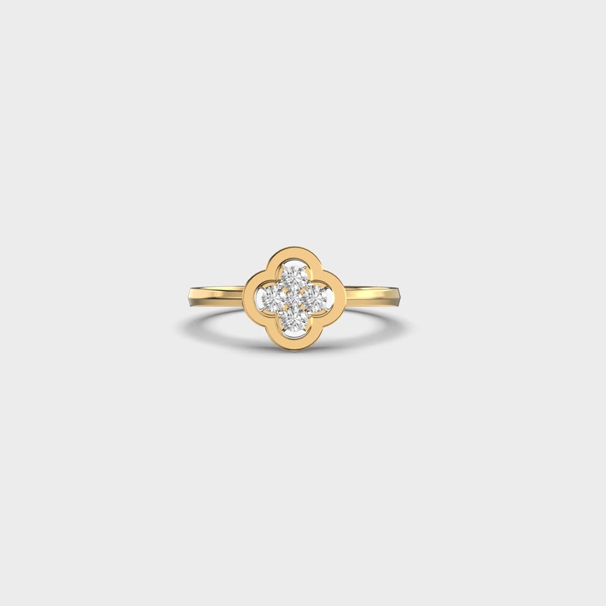 Irish Clover Minimal Diamond Ring