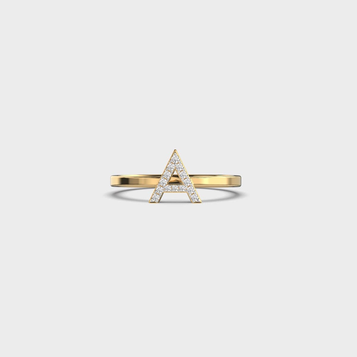 Amazing A Initial Diamond Ring