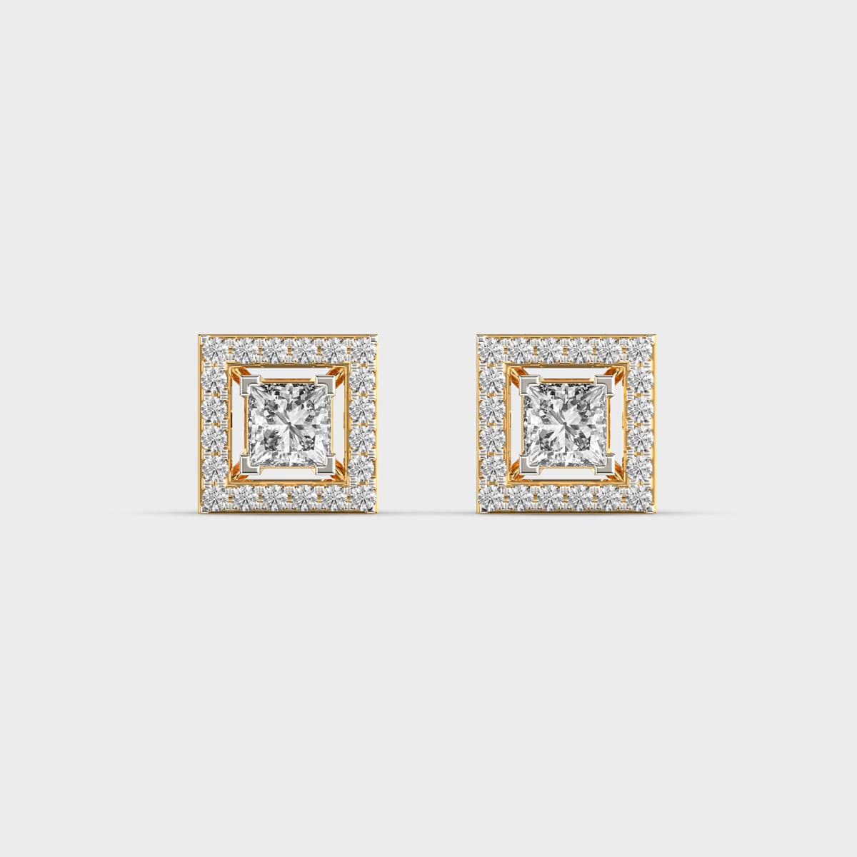 Amelia Princess Cut Diamond Ear Studs
