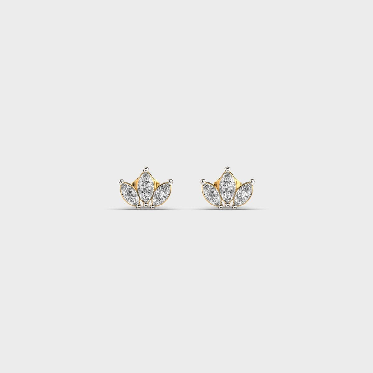 Three Petal Diamond Ear Studs
