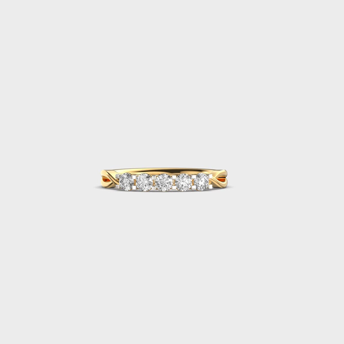 Swirling Multi Diamond Stack Ring