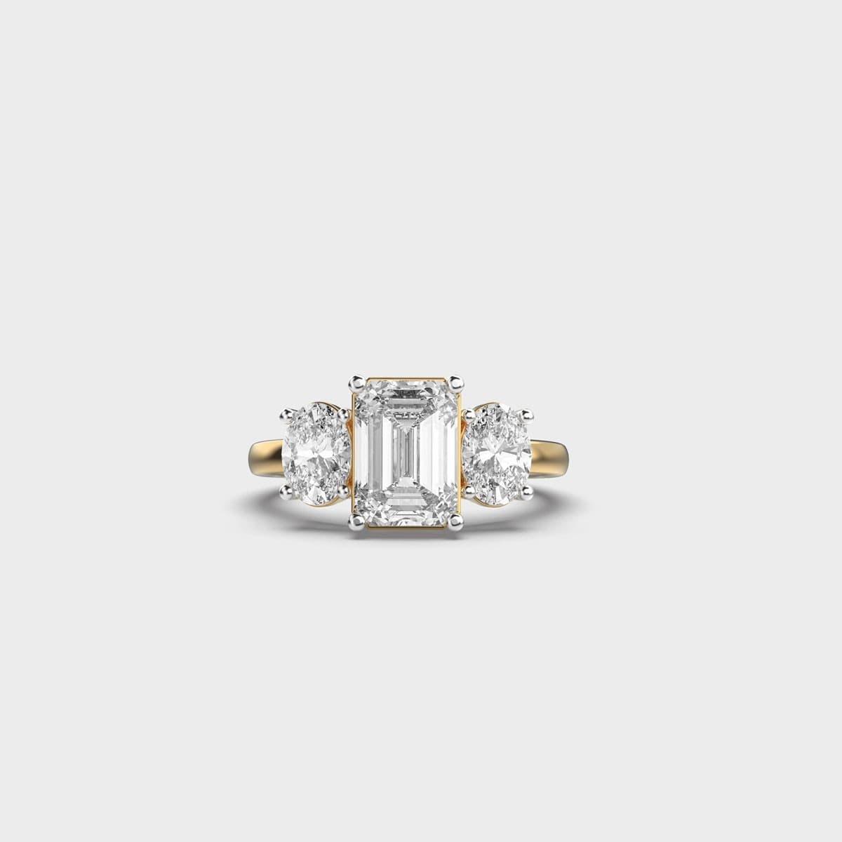 Triad Emerald Elise Diamond Ring