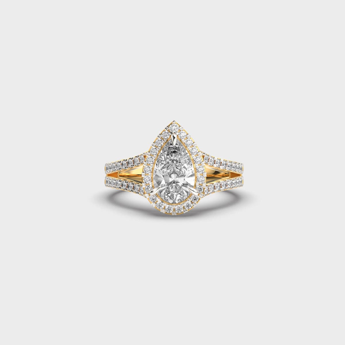 Pear Diamond Halo Ring