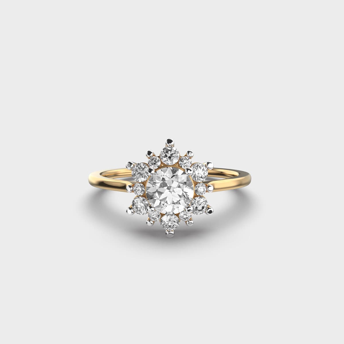 Lovers Sunflower Diamond Ring
