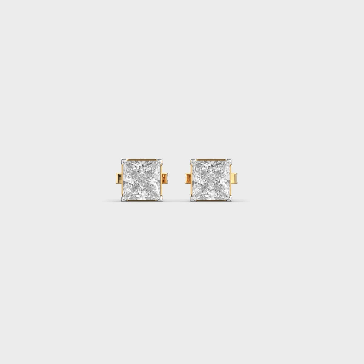 Gracious Princess Cut Diamond Stud Earrings