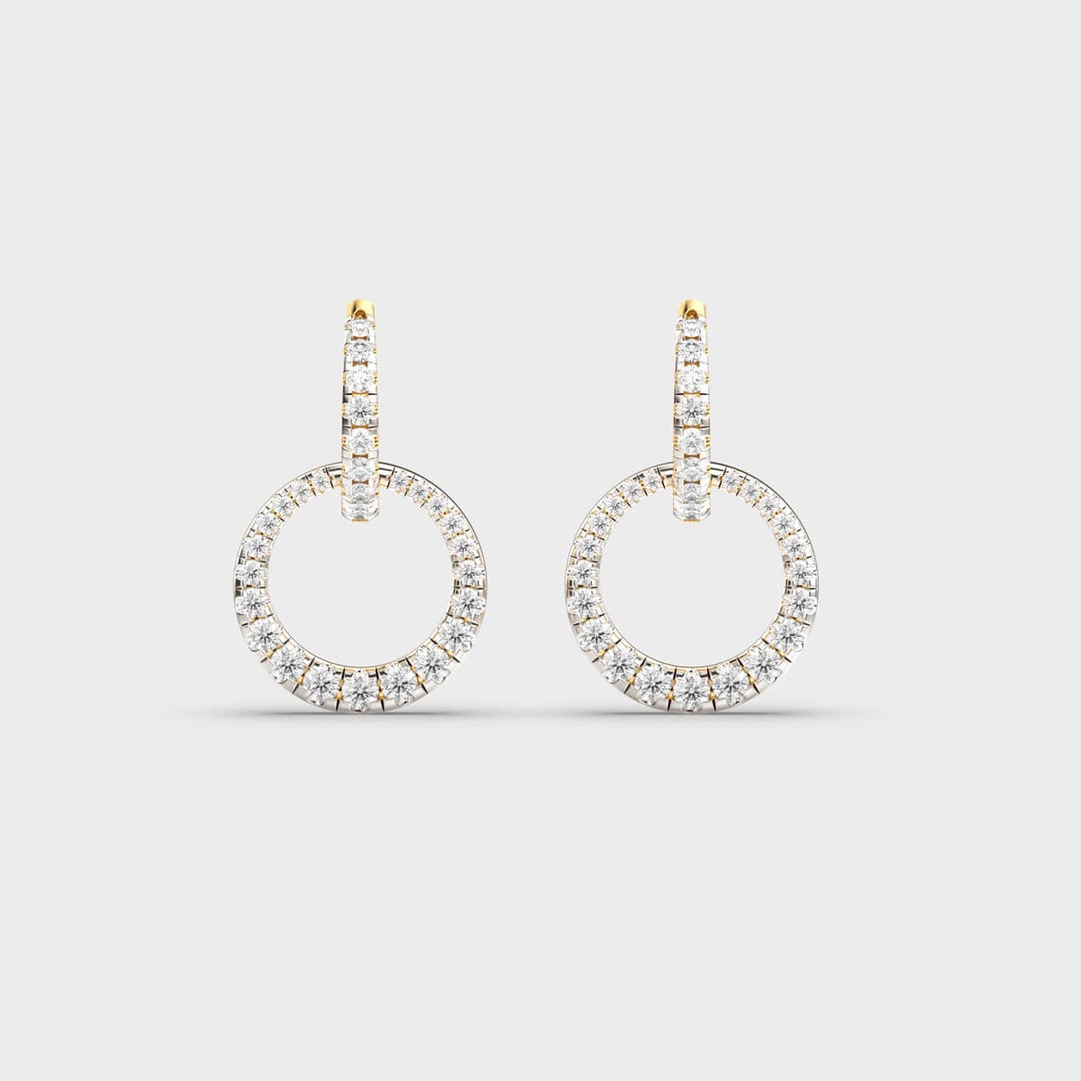 Circle Drop Diamond Earrings