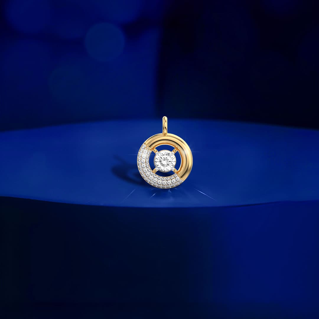 Lunar Halo Padma Cut Diamond Pendant (Without Chain)