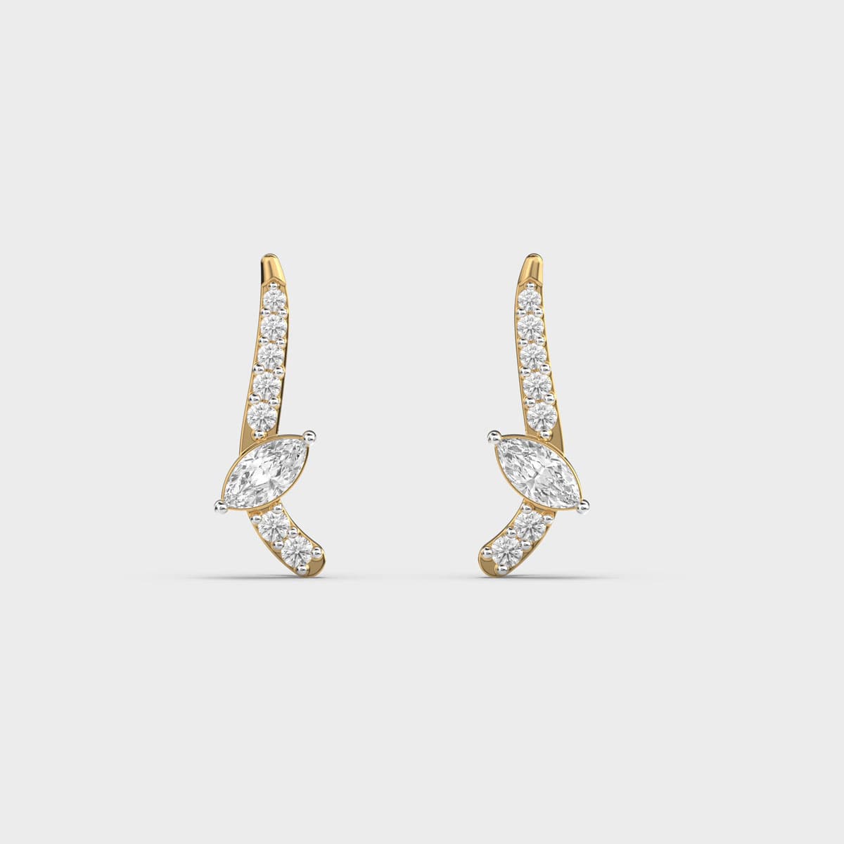 Sapphire Marquise Diamond Climber Earrings