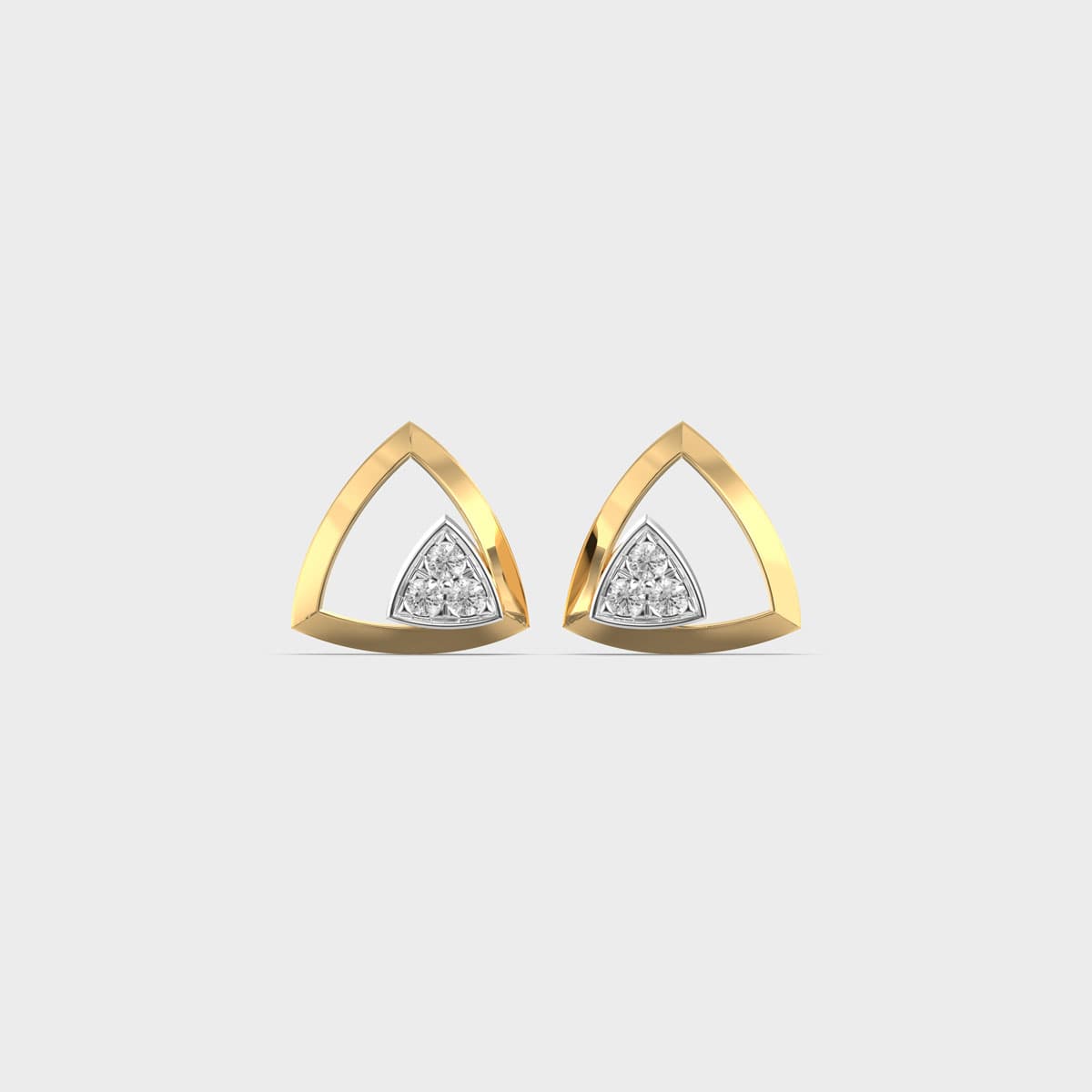 Edgy Spark Triangle Diamond Ear Studs