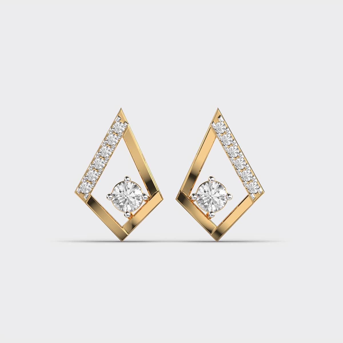 Oblique Jazz Rhombus Diamond Stud