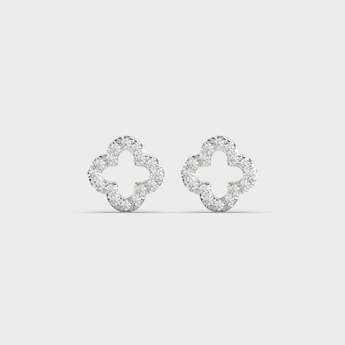 Petal Shaped Diamond Earrings
