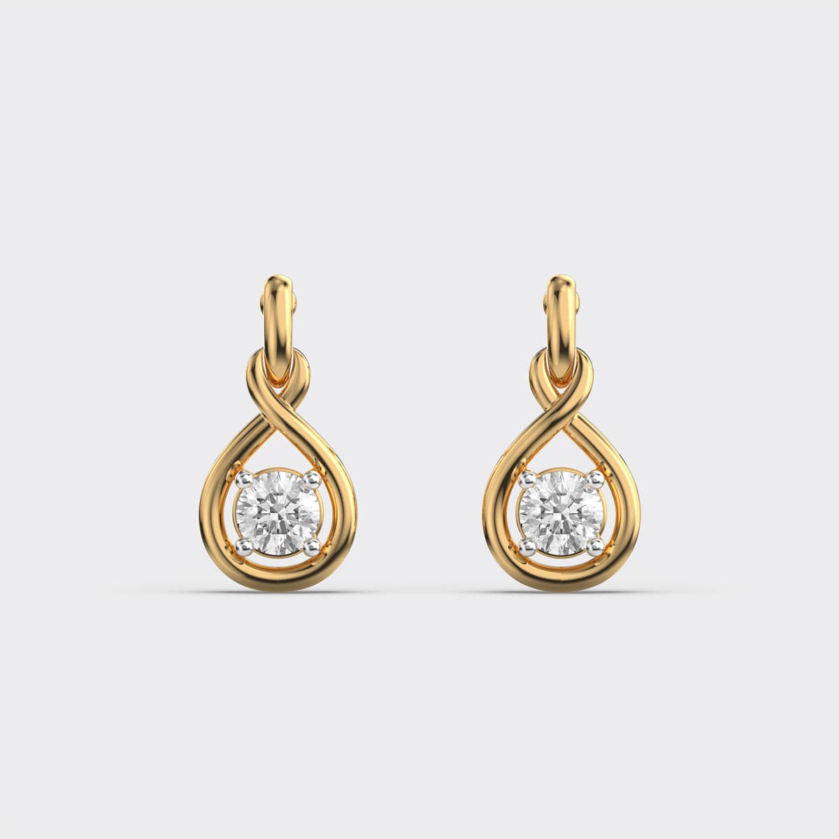 Prism Loop Round Diamond Earrings