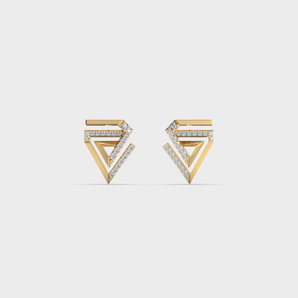 Zig Zag Diamond Encrusted Earstuds