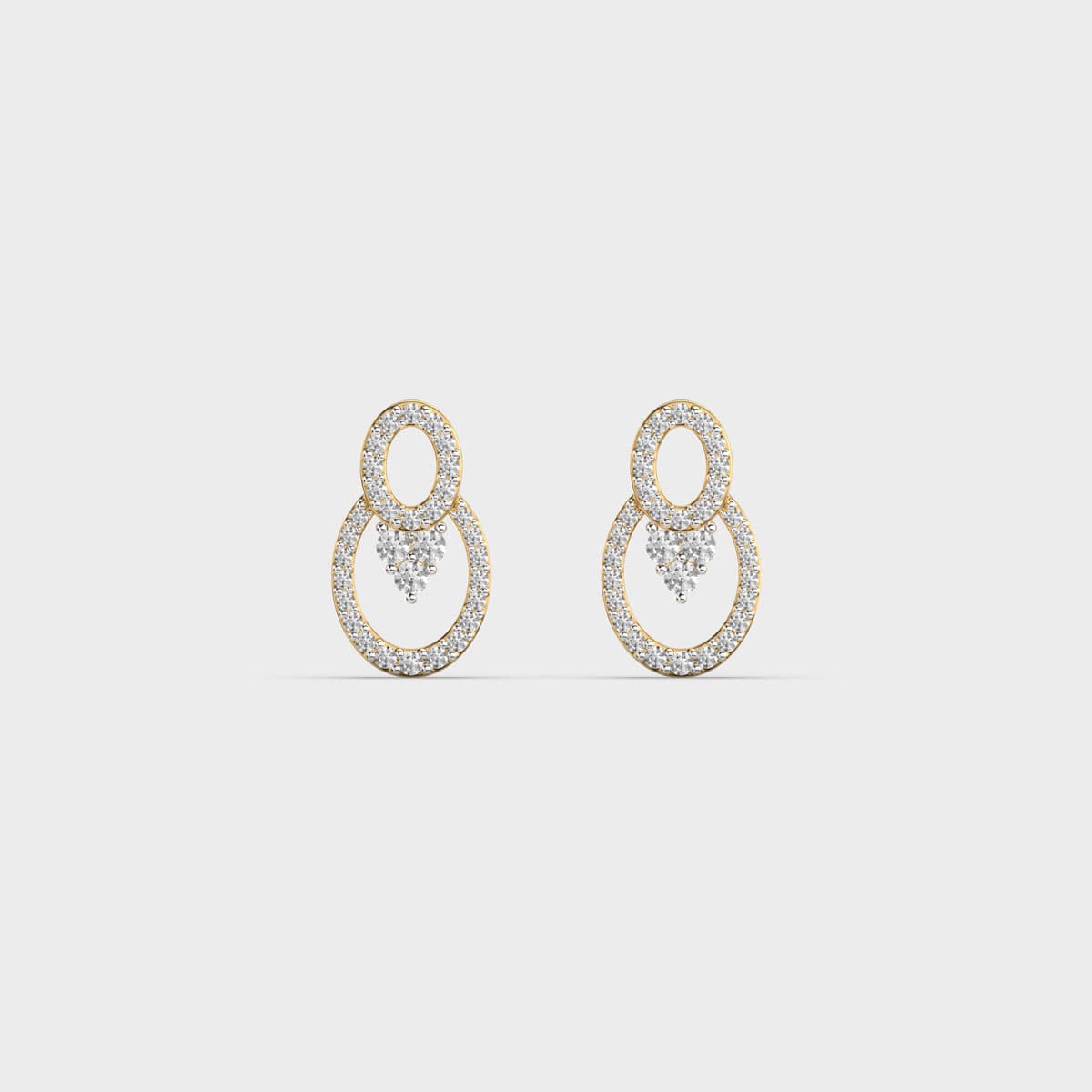 Enchanting Ovals Clustered Diamond Earrings