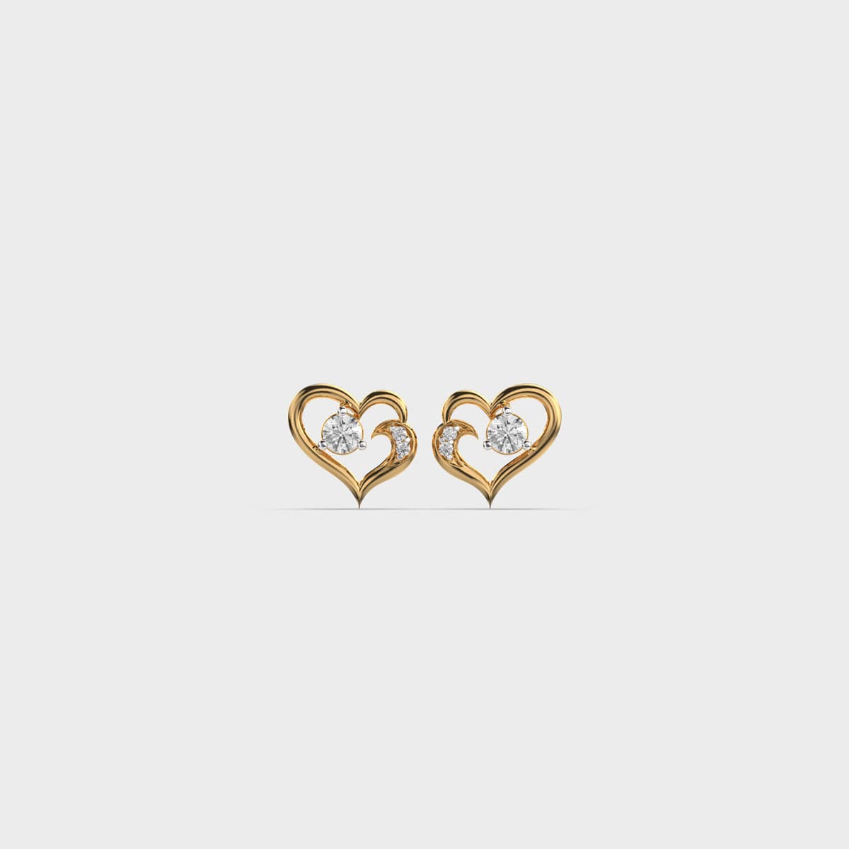Little Hearts Diamond Stud Earrings