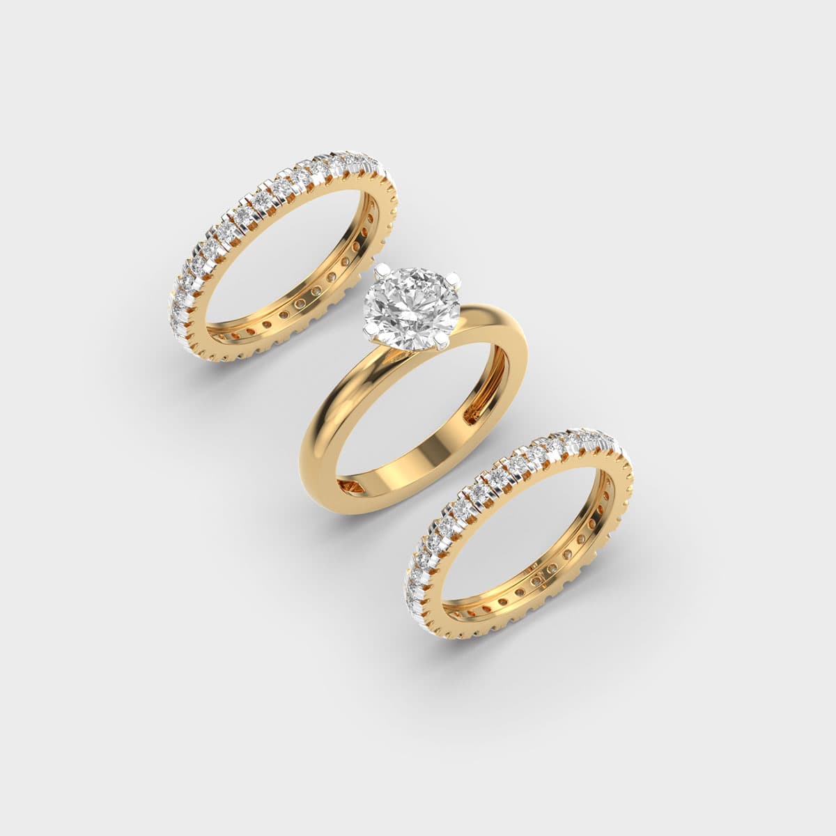 Trinity Solitaire Stackable Diamond Ring