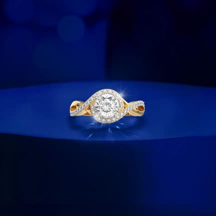 Twisted Halo Padma Cut Diamond Ring