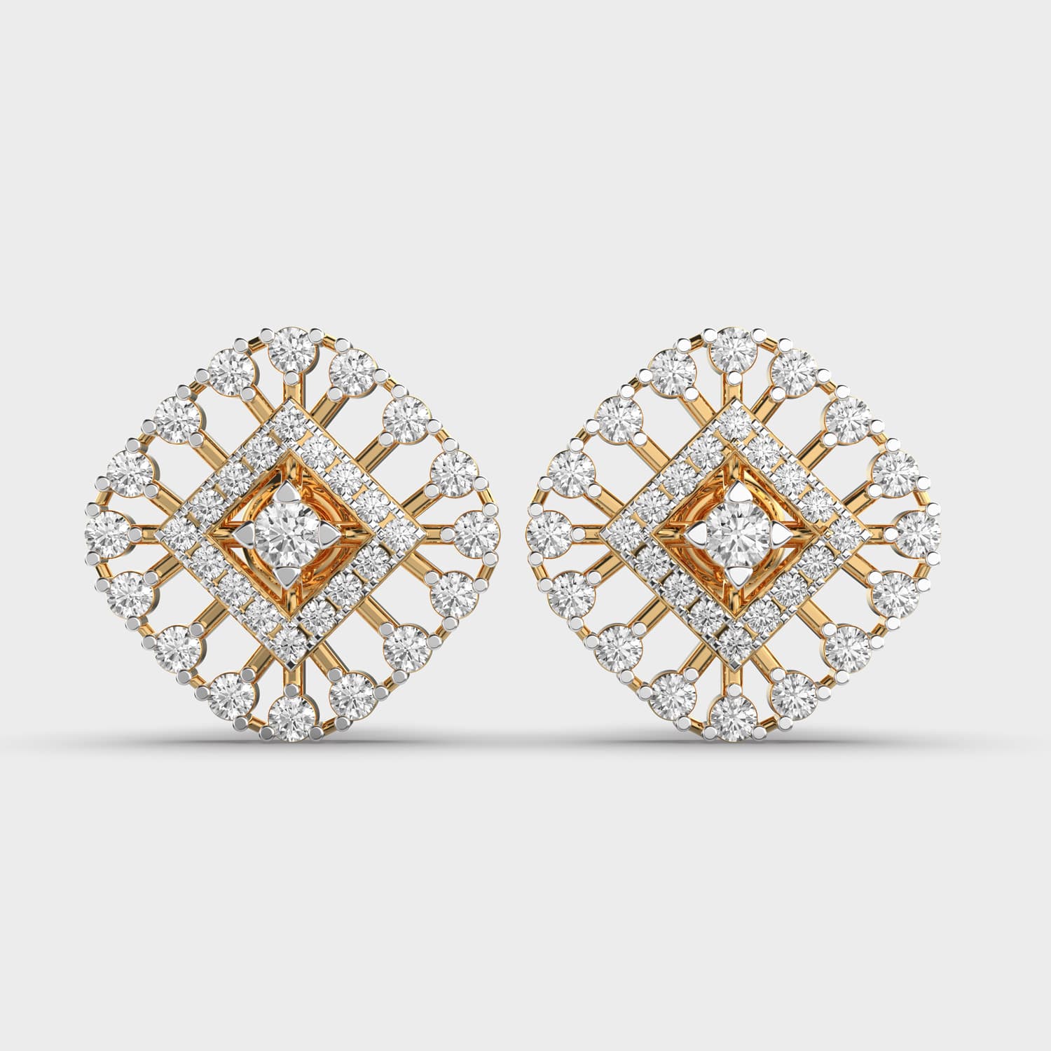 Deco Lattice Diamond Studs