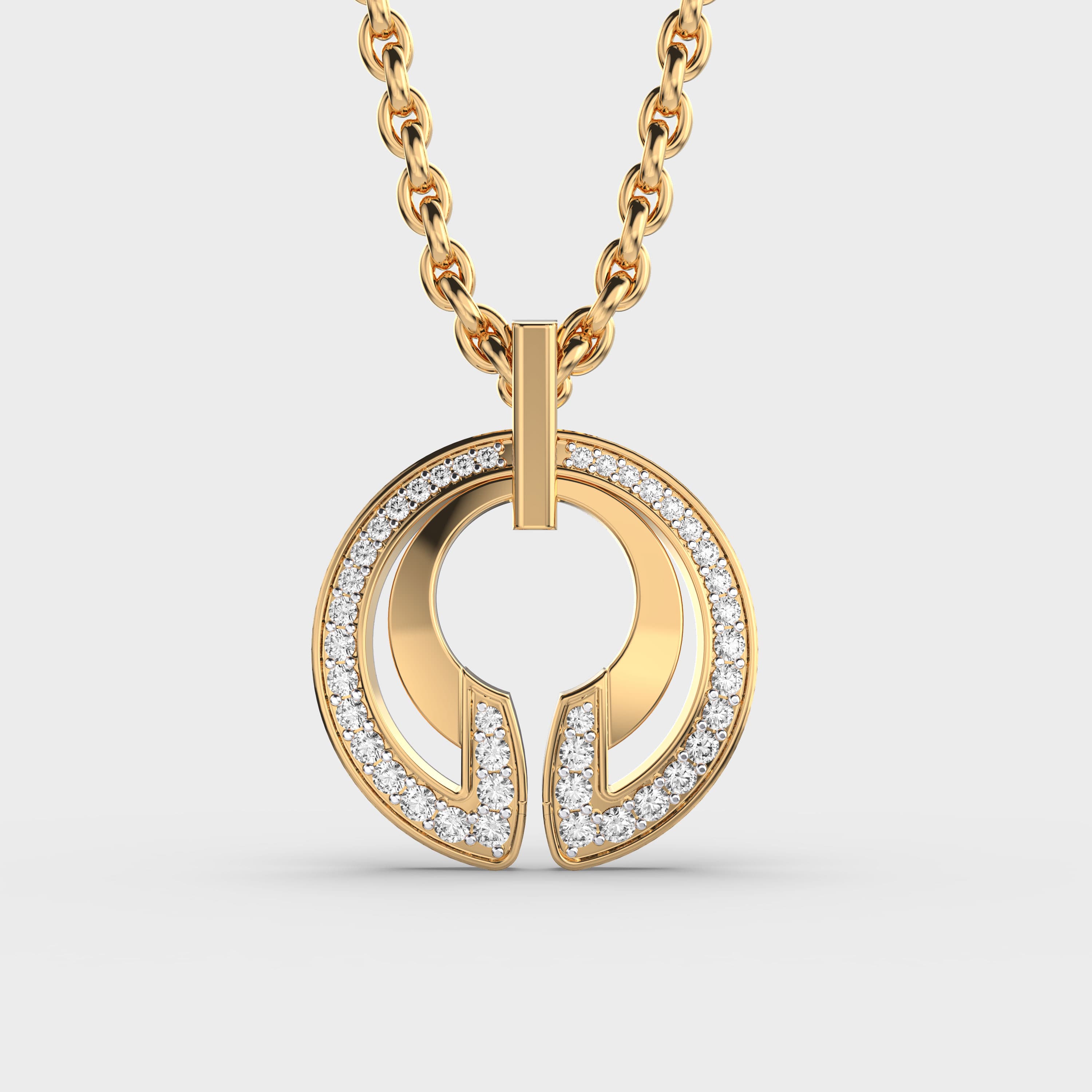 Power Circle Radiant Diamond Pendant (Without Chain)