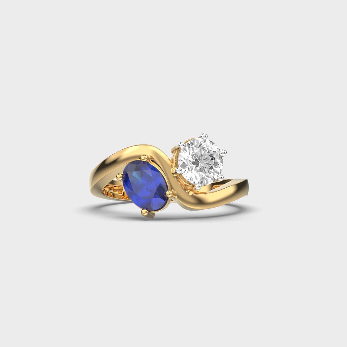 Blue Oval Toi Diamond Ring
