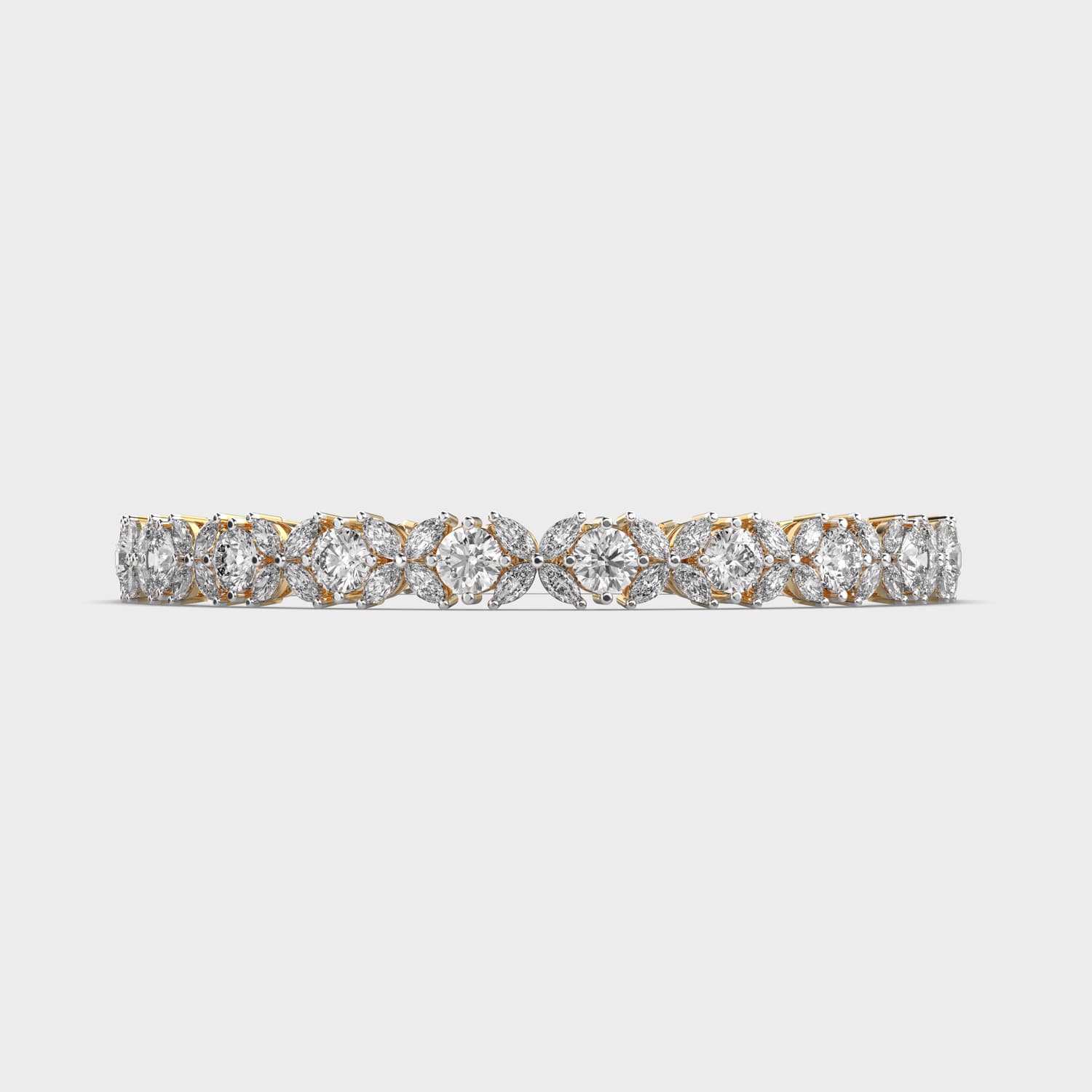 Marquise Bloom Cluster Diamond Bangle