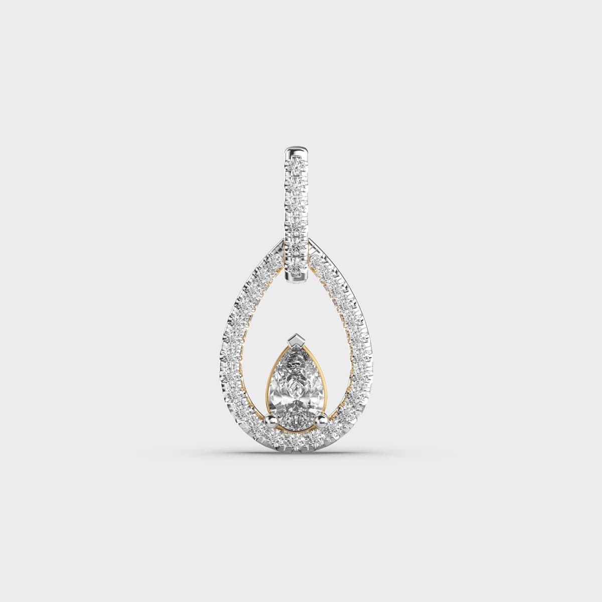 Eye Of Ankh Oval Diamond Pendant (Without Chain)