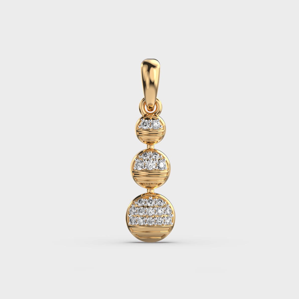 Dazzling Triple Disc Diamond Pendant (Without Chain)