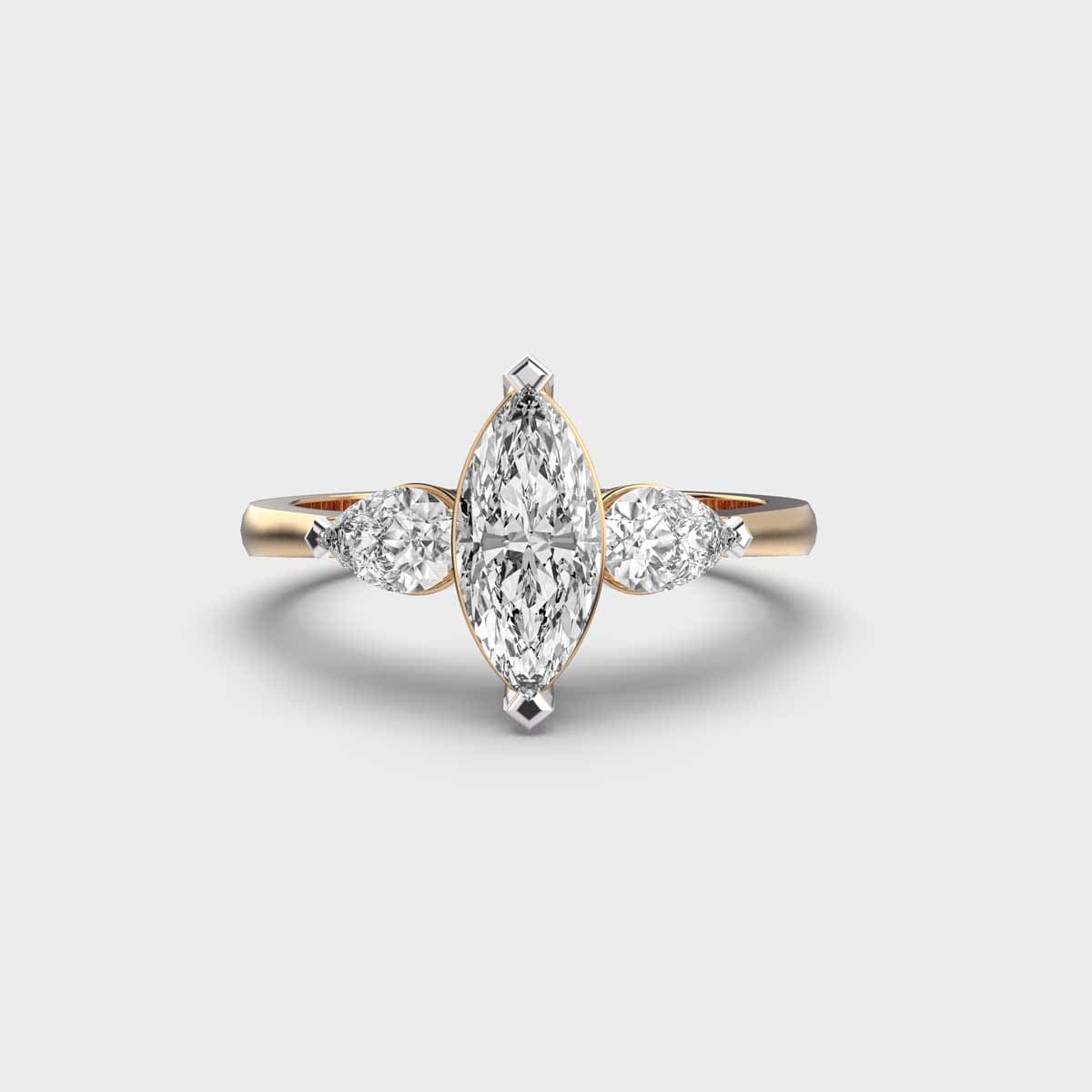 Pear Shoulder Marquise Diamond Ring