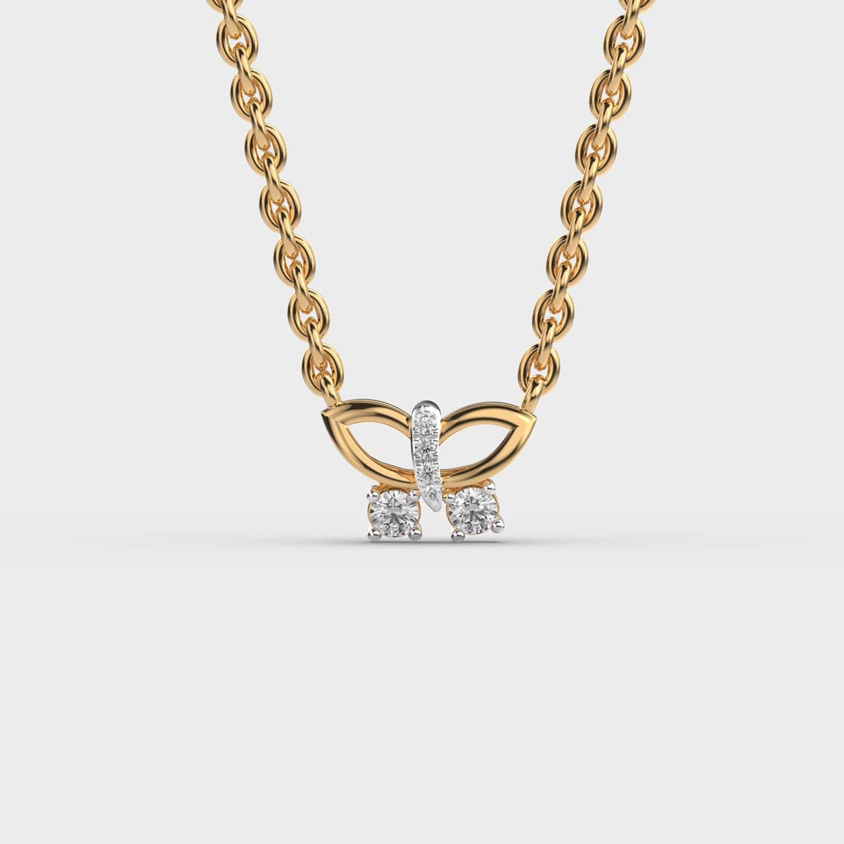 Glowing Butterfly Diamond Pendant For Kids (With Chain)