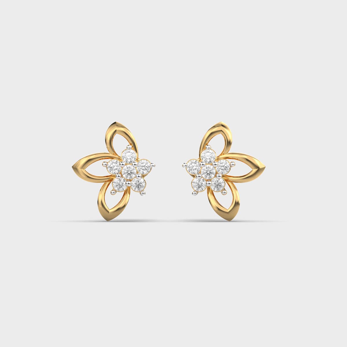 Tulip Petal Diamond Studs
