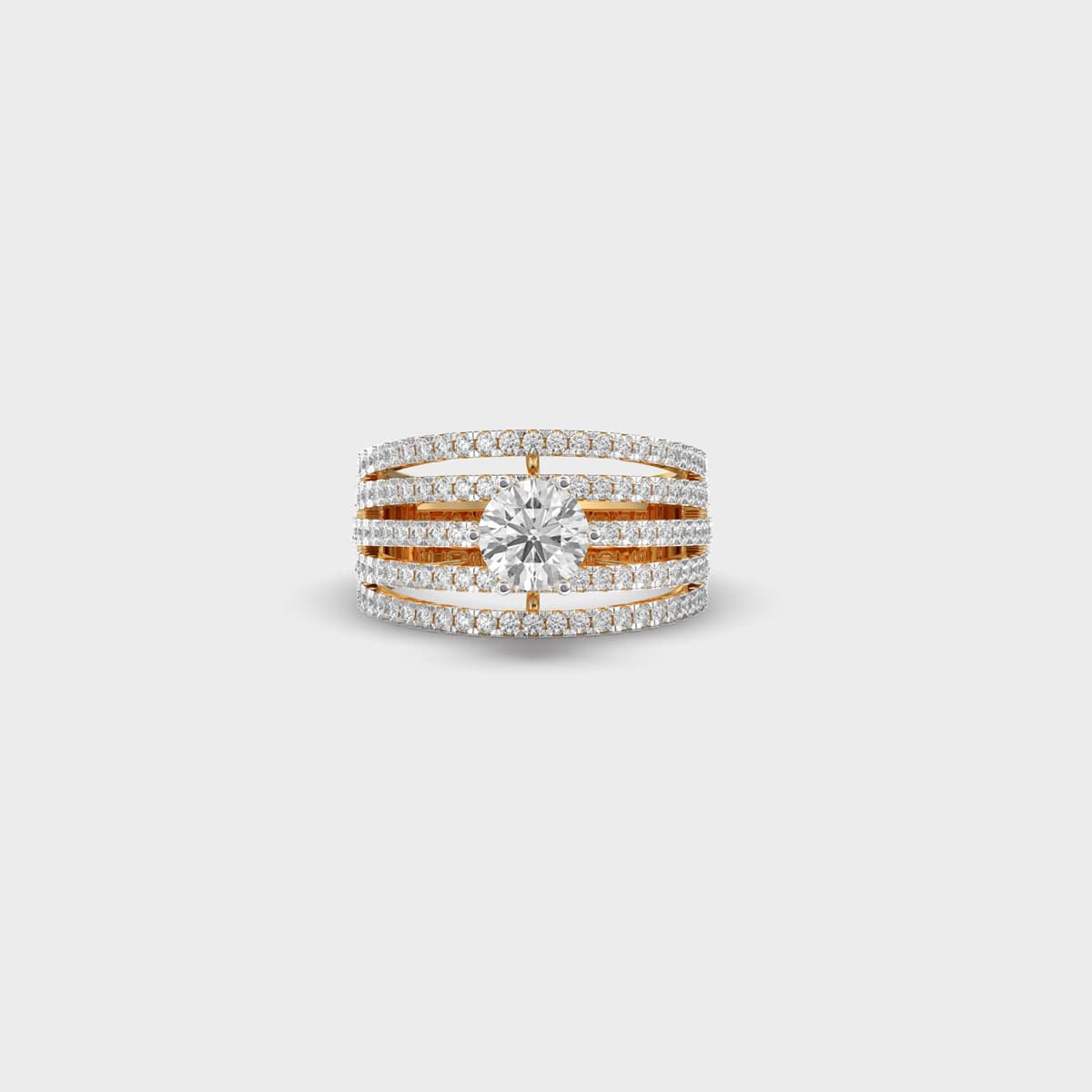 Layered Brilliance Solitaire Diamond Ring