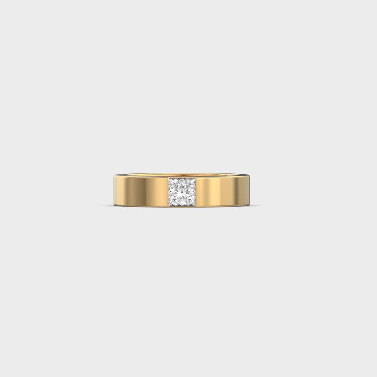 Flush Set Princess Band Diamond Ring For Men