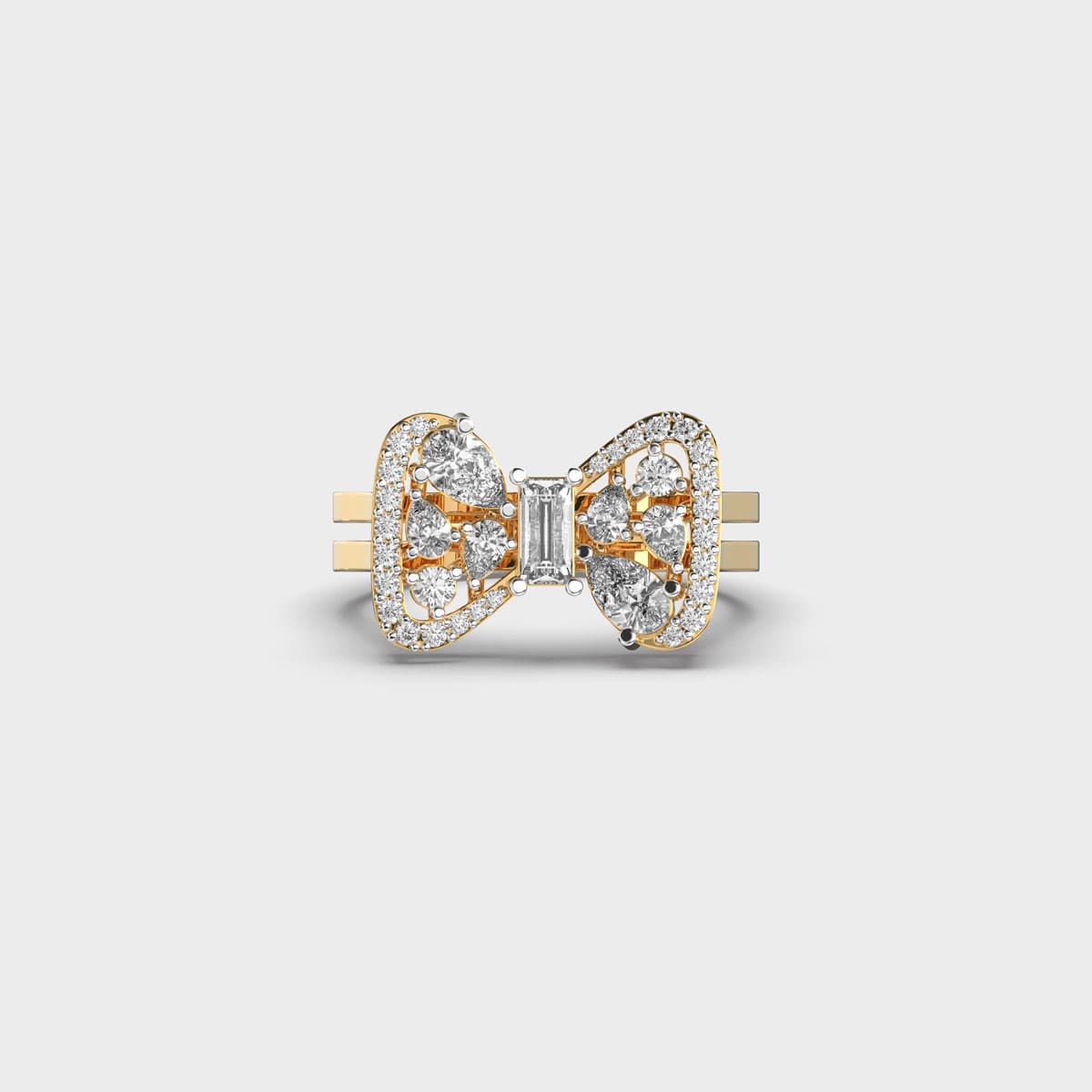 Mixed Cut Bow Knot Diamond Ring
