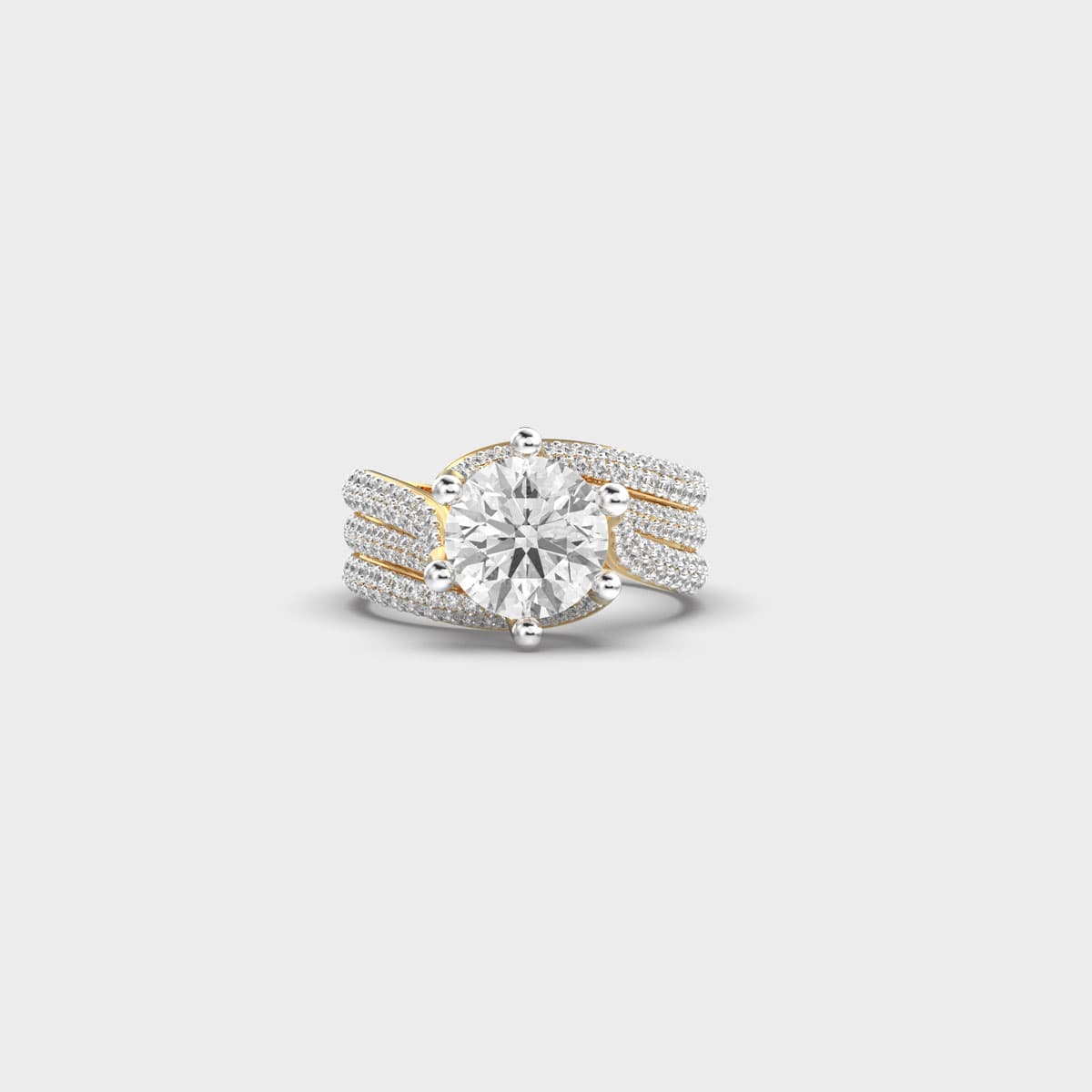 Crowned Beacon Solitaire Diamond Ring