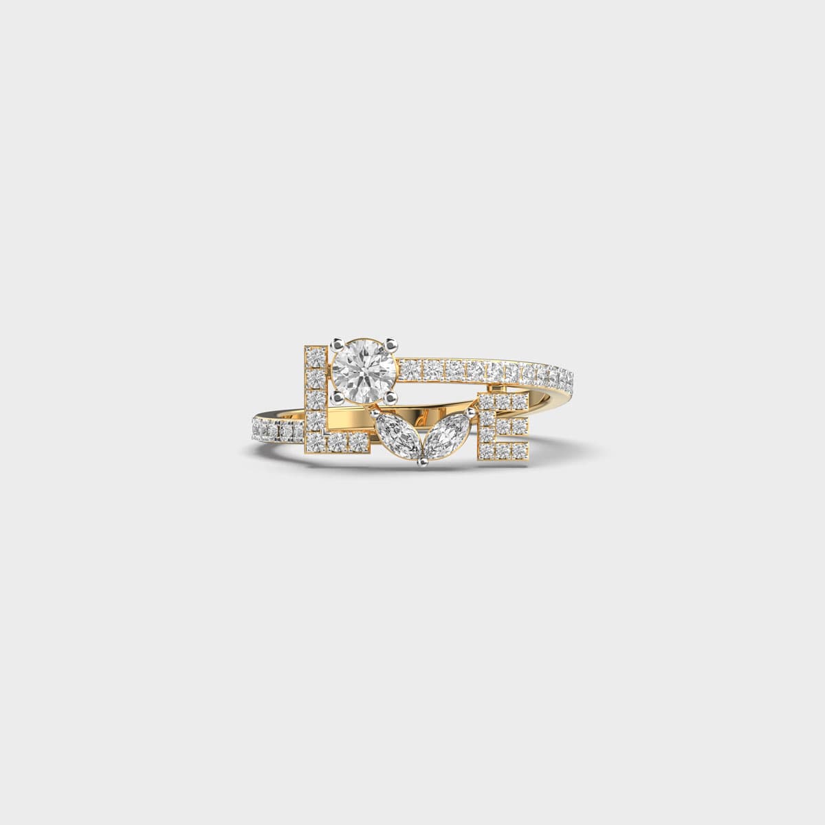 Shimmering Love Script Diamond Ring